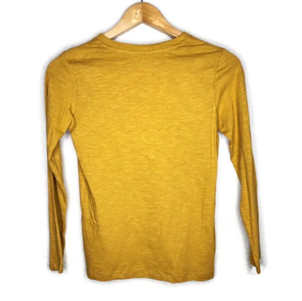 H&M Mustard Cotton Long Sleeve Henley Size 8-10 Y - Picture 2 of 5